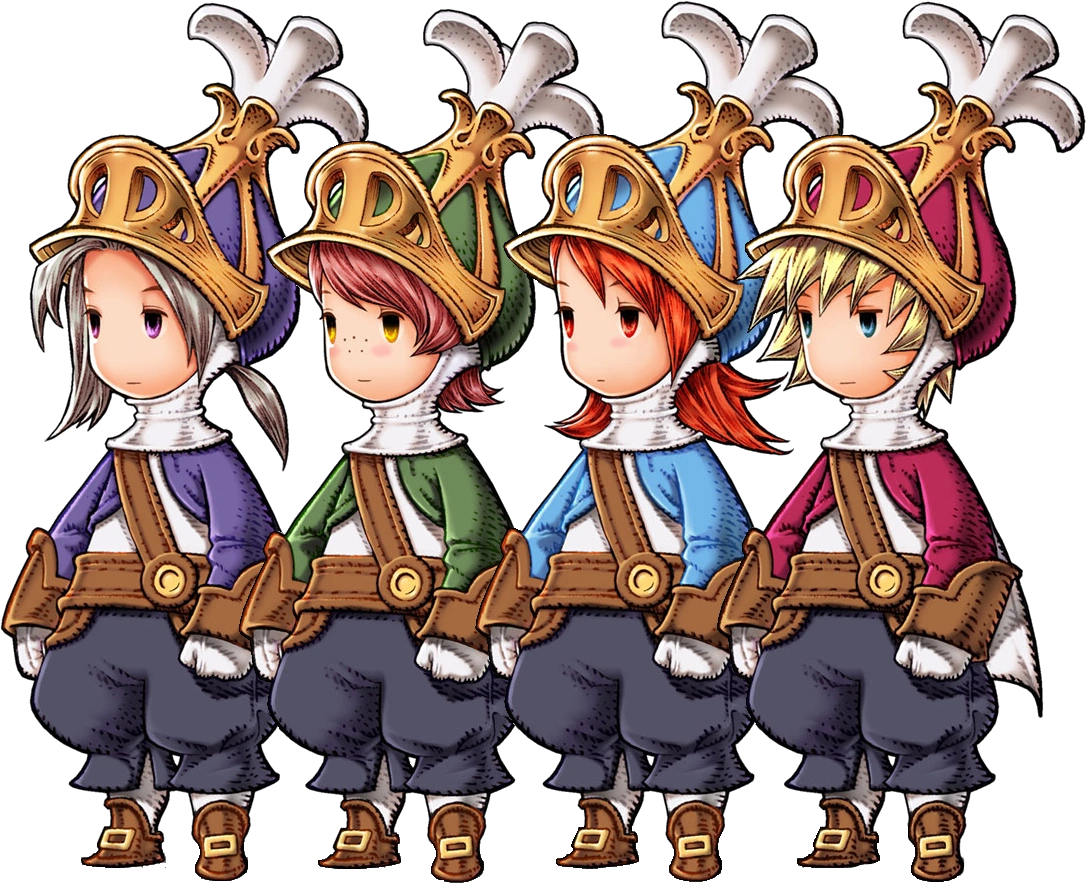 Los onion knights del FFIII, sacada de la wiki oficial de Final Fantasy